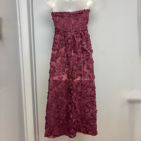 Lulus Quite Perfect Purple Floral Embroidered Strapless Midi Dress NWT XXL - Picture 7 of 11